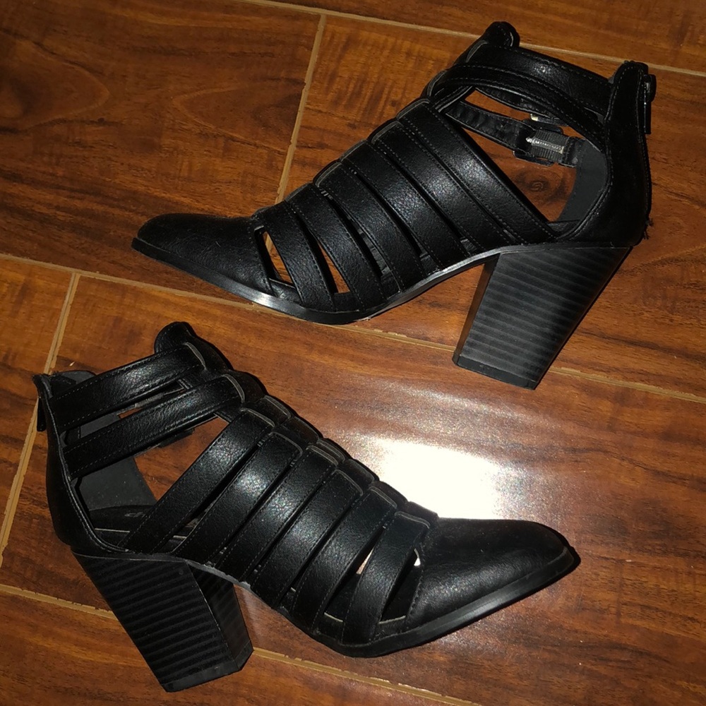 Black heeled booties